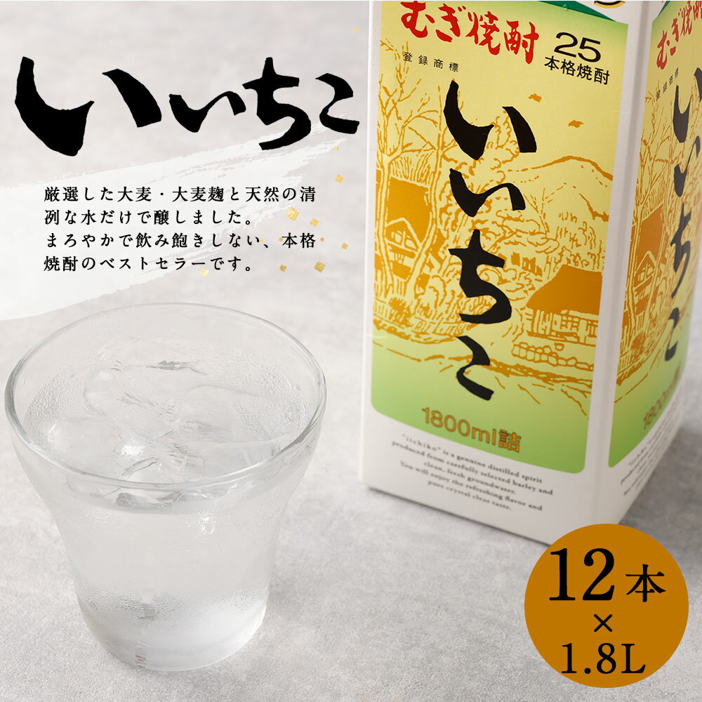 【ふるさと納税】いいちこパック25度 1800ml 12本 焼酎 麦焼酎 紙パック焼酎 お酒 アルコール ロック 水割り 炭酸割 常温 大分県 宇佐市【スピード発送】送料無料