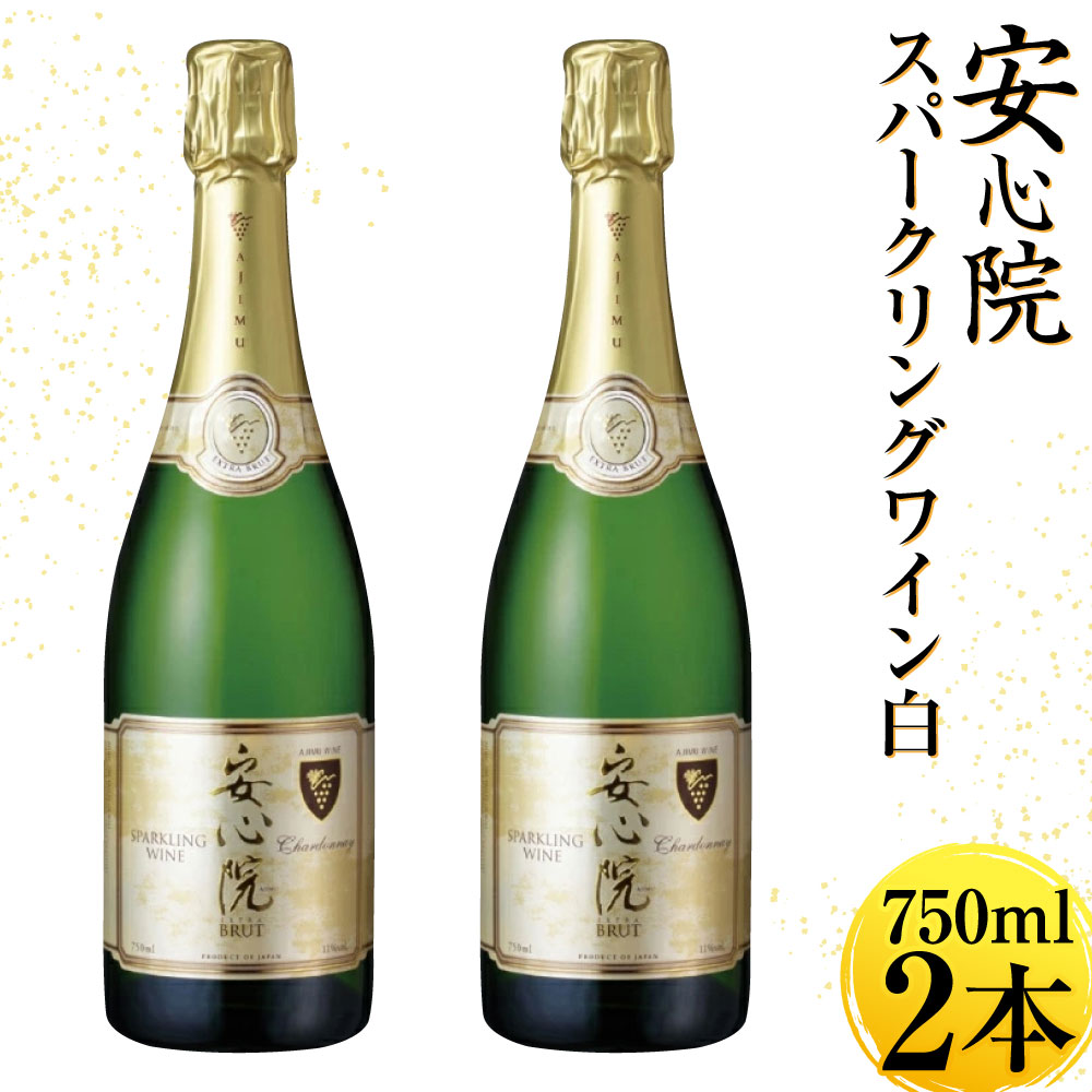 楽天大分県宇佐市【ふるさと納税】安心院スパークリングワイン 白（計1.5L・750ml×2本）酒 お酒 ワイン 白ワイン スパークリングワイン ぶどう 葡萄 常温【107302600】【時枝酒店】