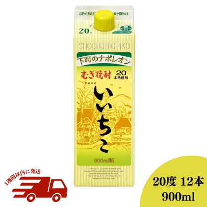 いいちこ 20度 パック(計10.8L・900ml×12本)酒 お酒 むぎ焼酎 1800ml 麦焼酎 常温 いいちこ 三和酒類 紙パック【107304000】【時枝酒店】