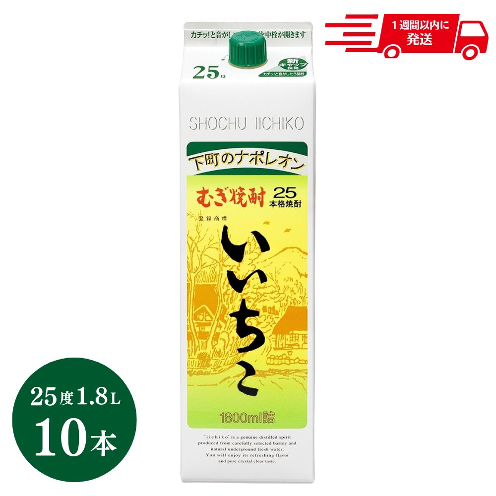 【ふるさと納税】いいちこ 25度 パック(計18L・1.8L×10本)酒 お酒 むぎ焼酎 1800ml 麦焼酎 常温 いいちこ 三和酒類 紙パック【107304800】【時枝酒店】