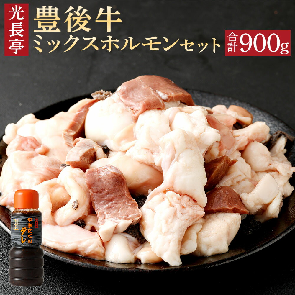 豊後牛 ミックスホルモンセット 光長亭 特製タレ付(計900g+250ml)牛肉 お肉 ホルモン センマイ ハツ 焼肉のたれ[109900500][ショッピングストアー光長]