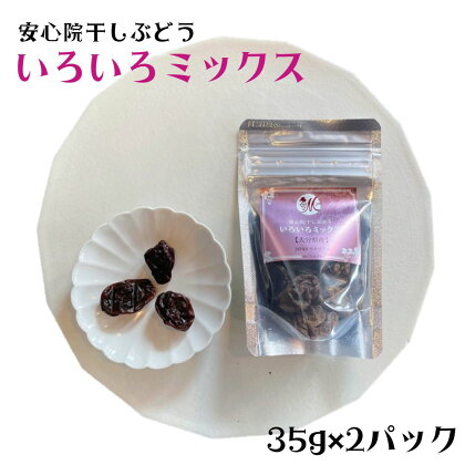 安心院干しぶどういろいろミックス(計70g・35g×2袋)ドライフルーツ 葡萄 ぶどう 果物 くだもの フルーツ 乾燥 小分け ミックス 大分県産【100701200】【宮田ファミリーぶどう園】