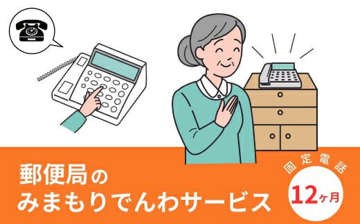 【ふるさと納税】みまもりでんわサービス(12か月・固定電話)電話 サービス 郵便局 見守り 固定電話 日本郵便 家族【107500500】【日本..