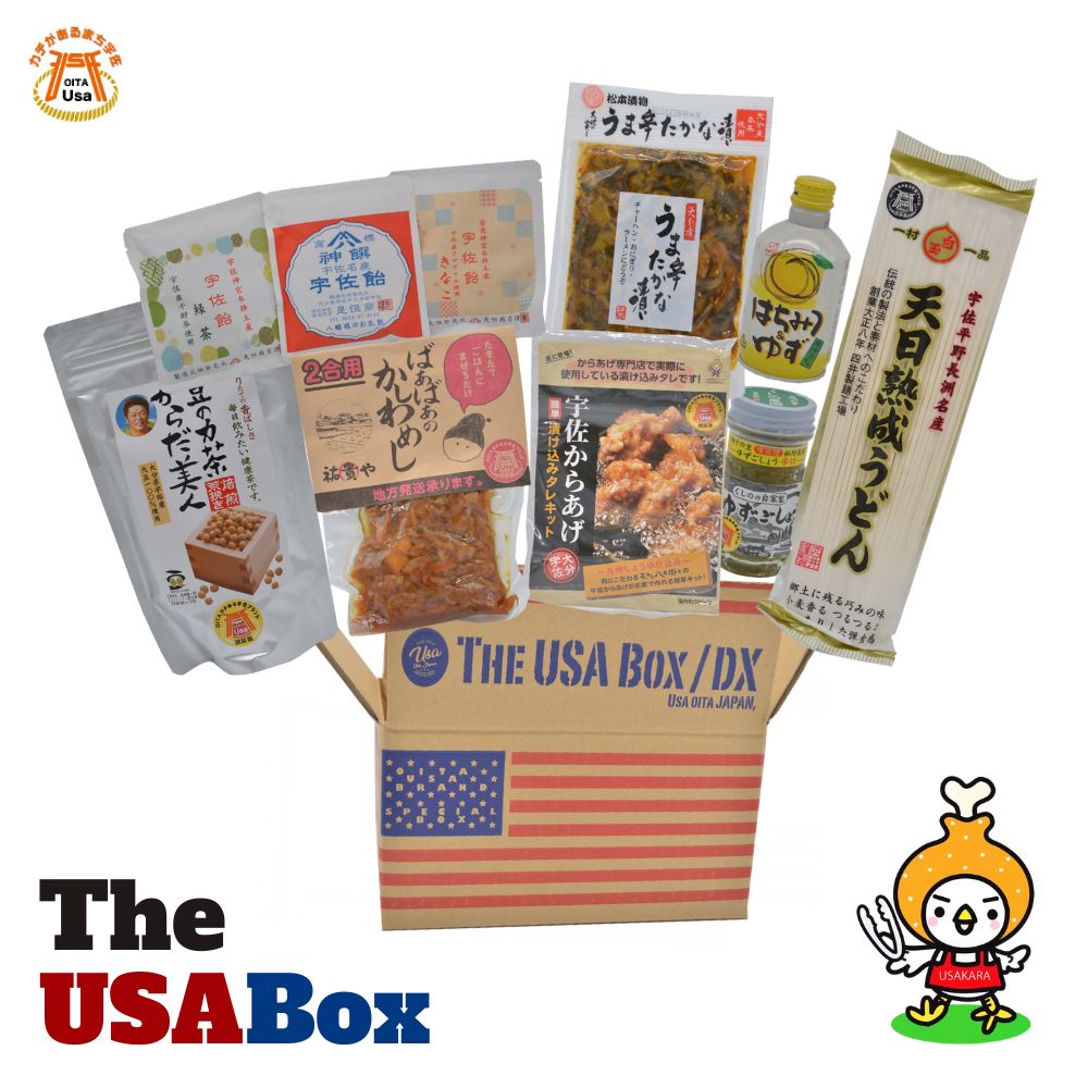 25位! 口コミ数「0件」評価「0」ふるさとの特産品 THE USA Box/DX(8品)セット 詰め合わせ お茶 うどん 麺 漬物 調味料 宇佐ブランド認証品【1140001･･･ 