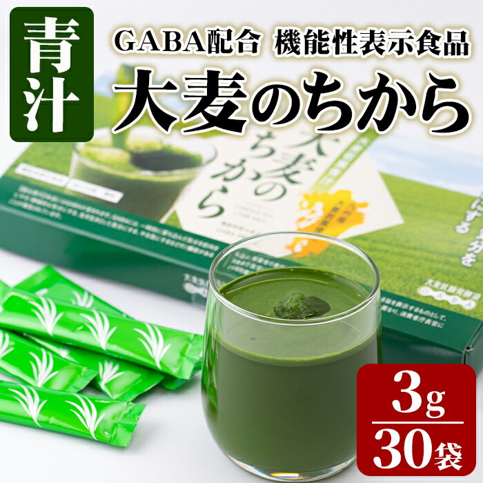 【ふるさと納税】大麦若葉青汁 大麦のちから(計90g・3g×30袋)青汁 大麦若葉 GABA 飲料 粉末 常温【101601900】【江戸心本館USA　未来ファクトリー事業部】