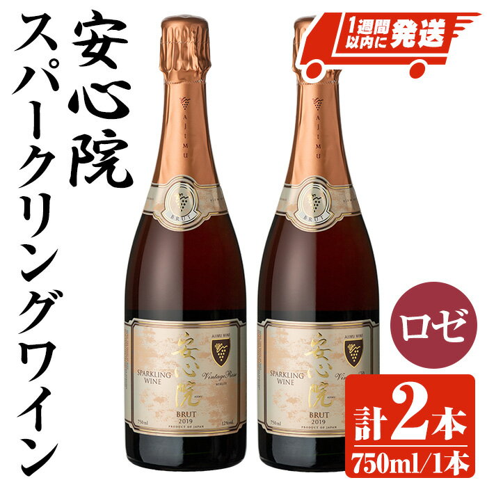 安心院スパークリングワイン ロゼ(計1.5L・750ml×2本)酒 お酒 ワイン スパークリングワイン ロゼ ぶどう 葡萄 スピード発送 [107303400][時枝酒店]