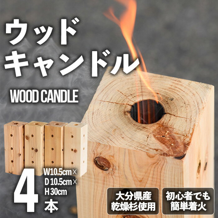 11位! 口コミ数「0件」評価「0」ウッドキャンドル 大分県産杉(4本セット)焚火 アウトドア キャンプ キャンプグッズ セット 大分県産【108400200】【岩田材木店】