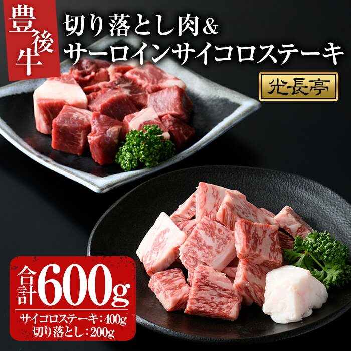 豊後牛 サーロインサイコロステーキ+切り落とし肉(合計600g)牛肉 お肉 サーロインステーキ 切り落とし