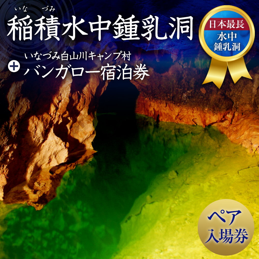 【ふるさと納税】稲積水中鍾乳洞 ペア入場券 いなづみ白山川キャンプ村 1泊5名用 バンガロー宿泊券 稲積水中鍾乳洞 大分県 豊後大野市