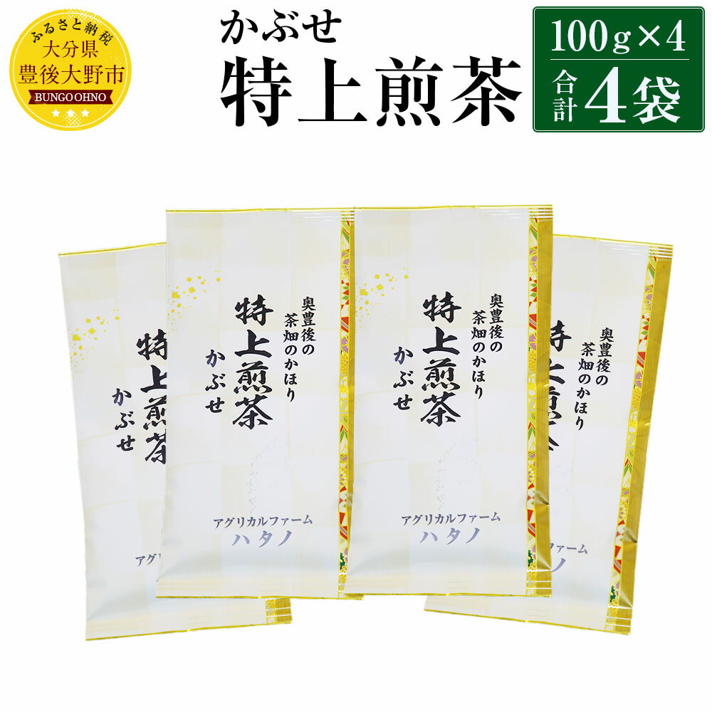 33位! 口コミ数「0件」評価「0」特上煎茶 かぶせ 100g×4袋 400g 大分県産 お茶 日本茶 茶葉 セット エコファーマー認定農家 減農薬 減化学肥料栽培