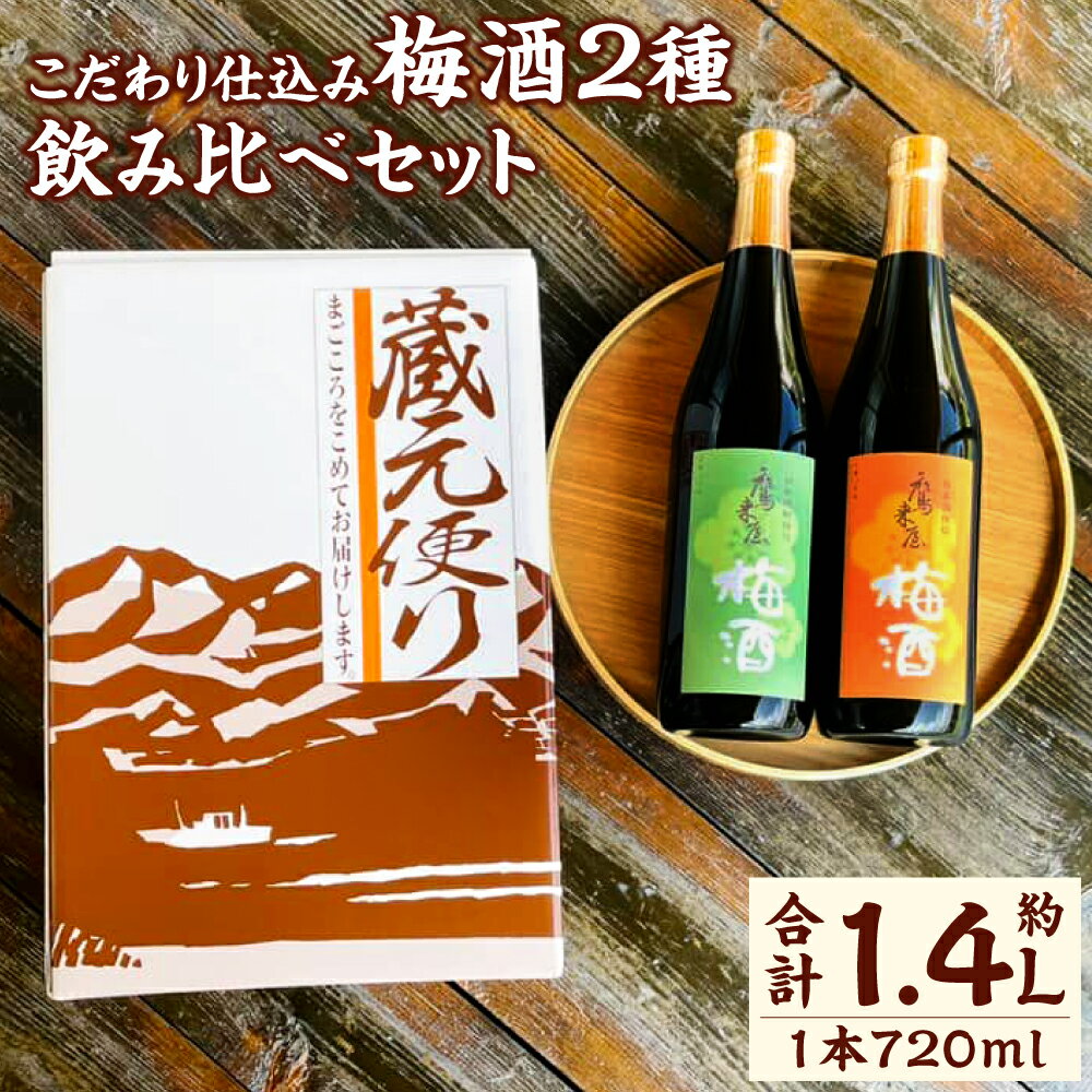 浜嶋酒造 こだわりの仕込みを味わう 鷹来屋 梅酒 2種 飲み比べ セット 合計約1.4L 粕取焼酎仕込 日本酒仕込 各720ml 南高梅 梅 リキュール お酒 アルコール ギフト 贈り物 贈答 国産 九州 大分県 送料無料