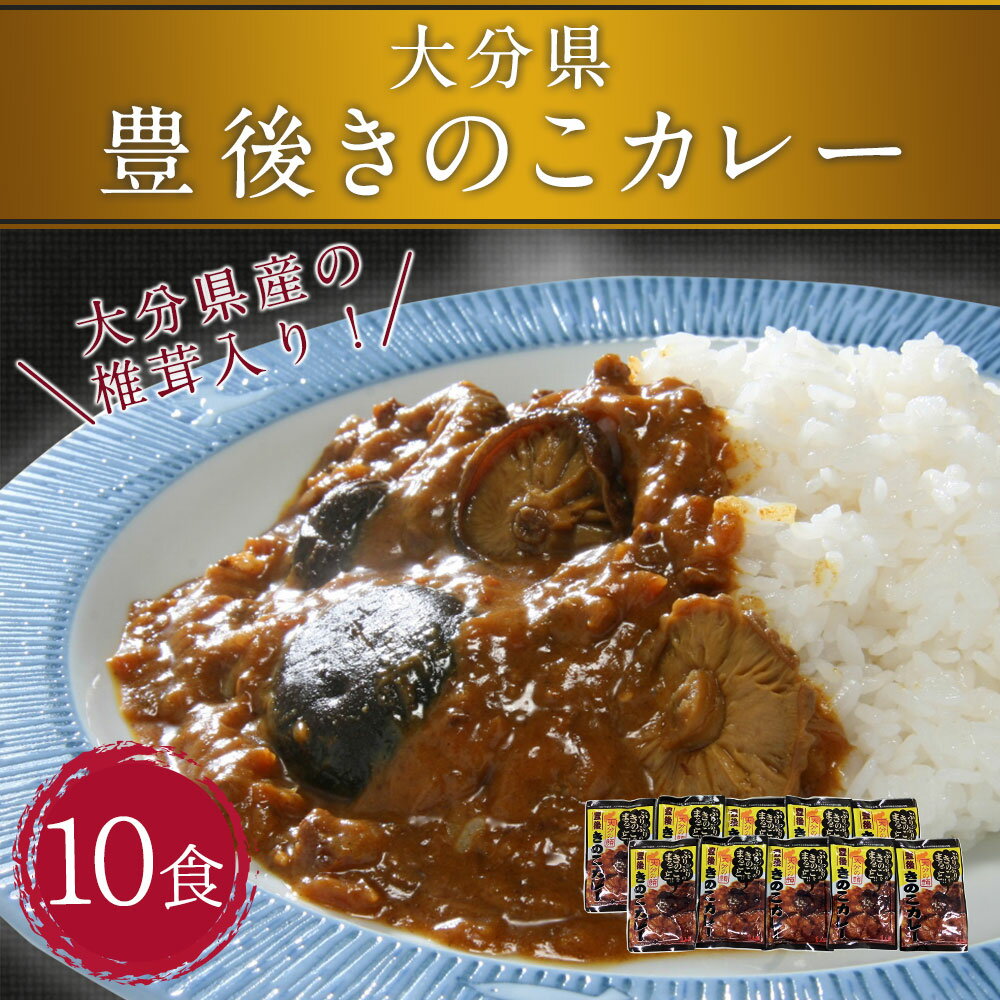 【ふるさと納税】豊後 きのこ カレー 10食 180g×10食 10人前 椎茸 大分県産 レトルト 簡単 九州産 送料無料