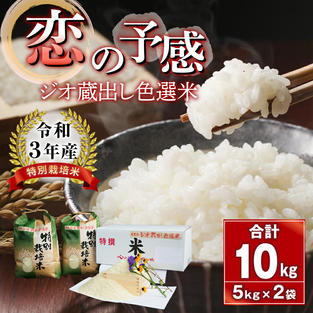 【ふるさと納税】令和3年産 「恋の予感」 ジオ蔵出し色選米 特別栽培米 10kg (5kg×2袋) ブランド米 ジオパーク お米 精米 白米 弁当 ごはん ご飯 コメ 和食 おにぎり 国産 九州産 大分県 豊後大野市産 もちもち 送料無料