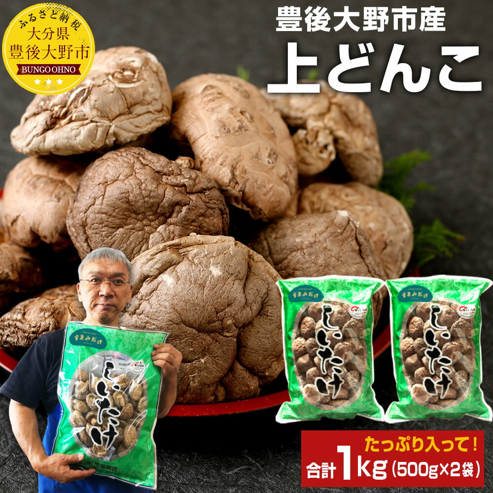 【ふるさと納税】上どんこ 1kg（500g×2袋） 大分県豊後大野市産 うまみだけ 椎茸 どんこ しいたけ 干...