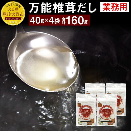 万能椎茸だし 業務用 40g×4袋 合計160g セット 椎茸 大容量 粉末 パウダー 椎茸 シイタケ しいたけ 万能 調味料 ダシ 出汁 大分県産 九州産 送料無料