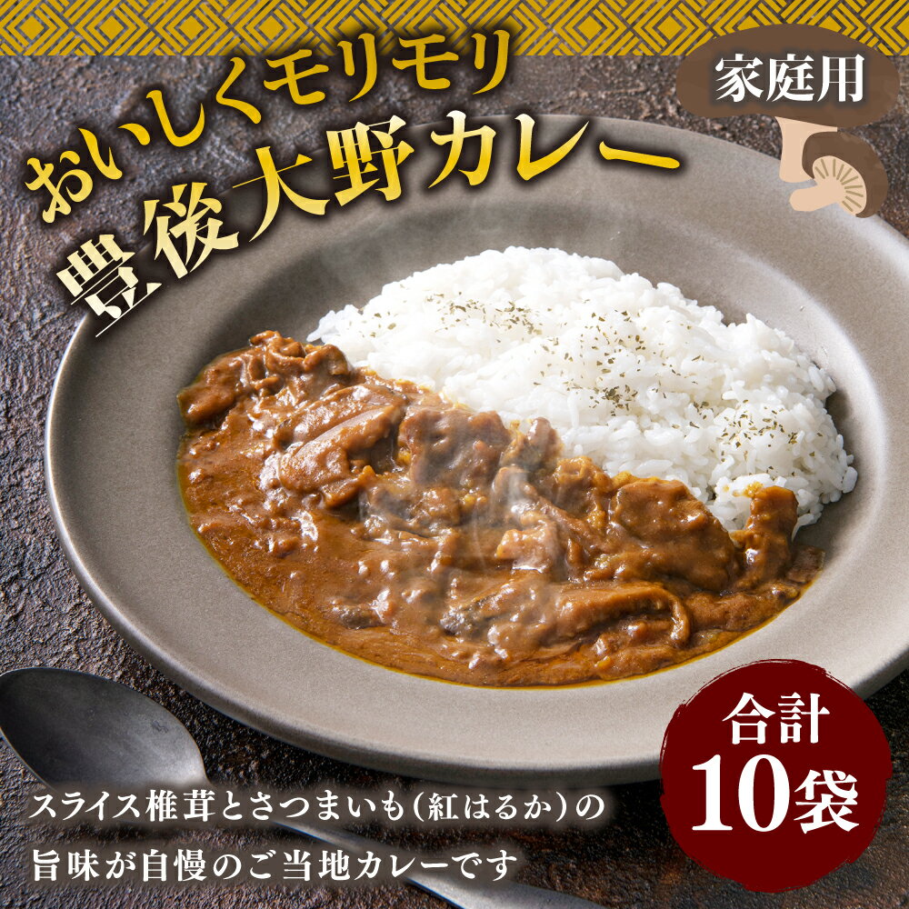 【ふるさと納税】おいしくモリモリ豊後大野カレー 10袋 合計1.8kg(180g×10) 家庭用 原木乾椎茸 スライス椎茸 さつまいも 紅はるか ご当地 国産 九州 大分県 送料無料