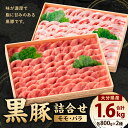 【ふるさと納税】大分県産 黒豚 詰合せ モモ バラ 合計1.6kg 各800g 2種 冷凍 豚肉 お肉 豚 詰め合わせ セット 冷凍 国産 九州 送料無料 2