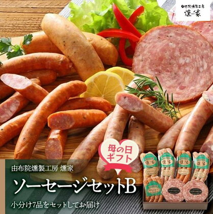 【母の日】【由布院燻製工房 燻家】ソーセージセットB 計530g＜小分け7品をセットしてお届け＞ | 小分け あらびウインナー ウインナー 詰め合わせ セット 加工品 おつまみ お取り寄せグルメ お取り寄せ グルメ 湯布院 由布院 ゆふいん