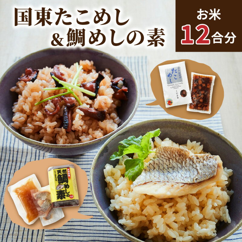 調味料(料理の素)人気ランク12位　口コミ数「4件」評価「5」「【ふるさと納税】たこめし 鯛めし 素 12合分 セット 6パック 各3パック 海鮮 旨味 簡単 調理 炊くだけ 炊き込みご飯 海鮮 国産 大分 九州 おうちごはん おうちグルメ 本格 食欲 大人 子供 お取り寄せ グルメ 送料無料」