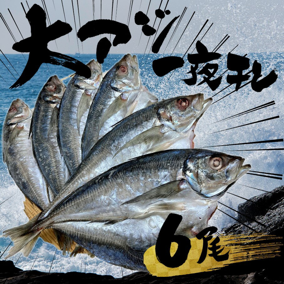 【ふるさと納税】大アジ 一夜干し 6尾 2.2kg 1尾35