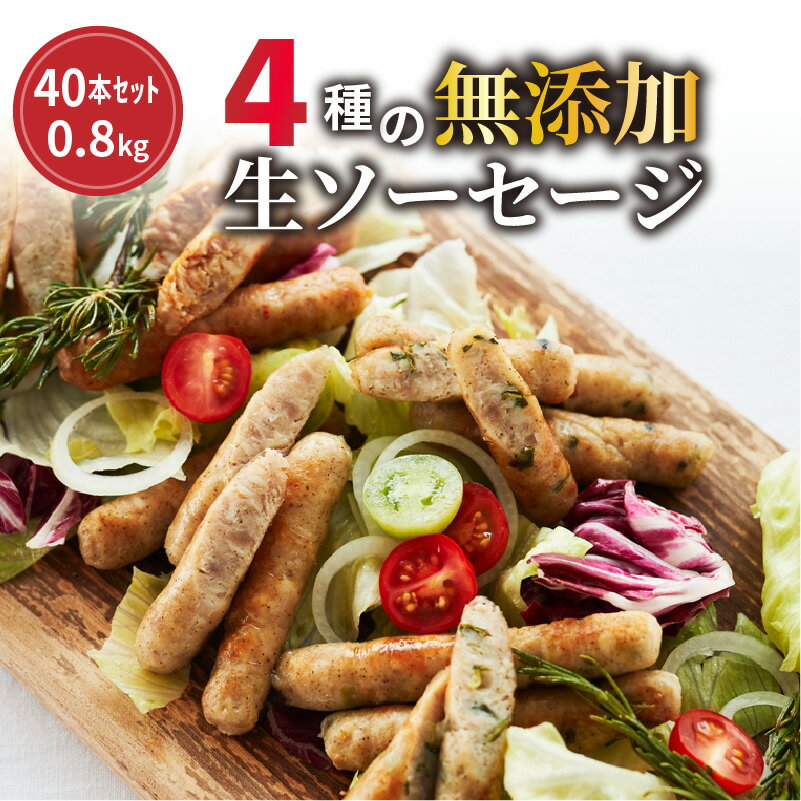 43位! 口コミ数「39件」評価「4.44」無添加 生 ソーセージ 10本 × 4種 40本 800g 詰め合わせ 食べ比べ セット ウィンナー 生ソーセージ プレーン 味一ネギ 柚子･･･ 