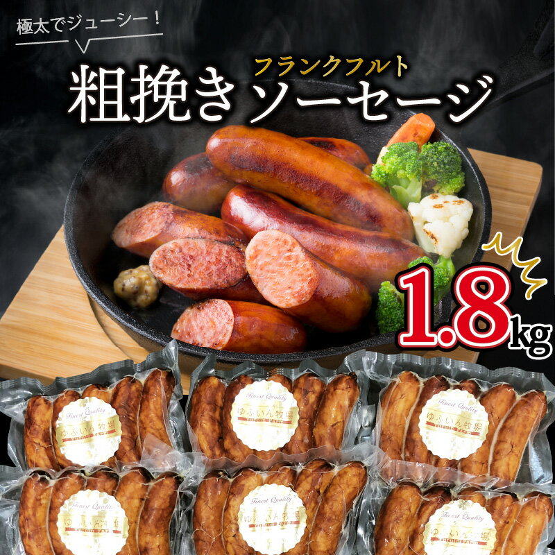 ソーセージ 【ふるさと納税】粗挽き フランクフルト ソーセージ 1.8kg 60g × 30本 小分け 個包装 極太 ジューシー フランク 使い勝手 便利 食べ応え おかず おつまみ バーベキュー パーティー アウトドア キャンプ おいしい 肉汁 国産 大分 国東 豚肉 送料無料