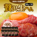 【ふるさと納税】生ハム 500g 50g 10パック おおいた 和牛 黒毛和牛 国産 牛肉 大分県産 小分け A4 A5 等級 もも肉 お取り寄せ グルメ 牛のにぎり おつまみ サラダ パーティ 家飲み お土産 手…