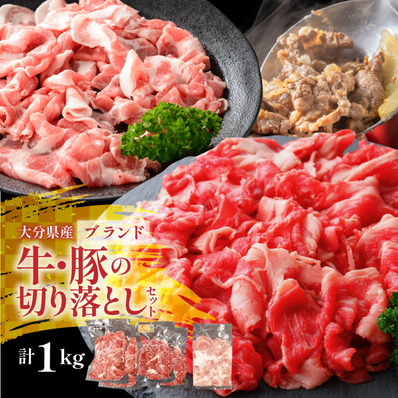 【ふるさと納税】大分県産 牛・豚の切り落としセット(真空包装) 計1kg_2472R