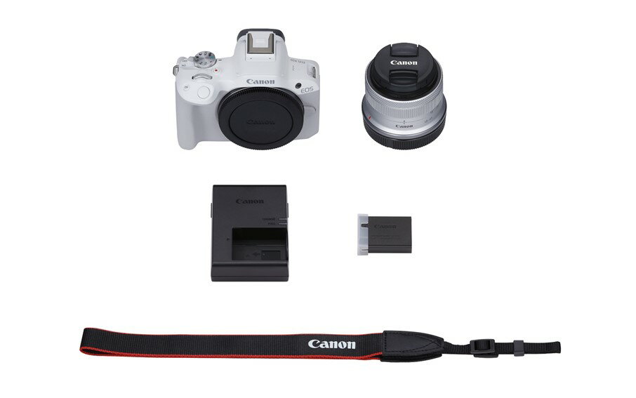 【ふるさと納税】キヤノン ミラーレスカメラ EOS R50（レンズキット）ホワイト ブラック 正規品 高画質 コンパクト 軽量 Canon キャノン 送料無料 一眼 家電