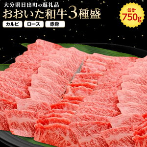 【ふるさと納税】おおいた和牛 牛肉 3種盛 ( カルビ ・ ロース ・ 赤身 ) 計750g (25...