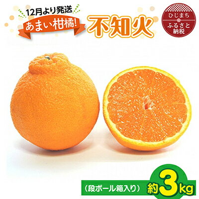[1月より発送]あまい柑橘!不知火 3kg(7・8玉または10・12玉)段ボール箱入り