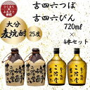 【ふるさと納税】大分むぎ焼酎 二階堂吉四六つぼ2本と吉四六瓶2本 25度(720ml)4本セット【1455764】