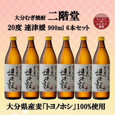 19位! 口コミ数「0件」評価「0」大分むぎ焼酎　二階堂速津媛20度(900ml)6本セット【1494423】