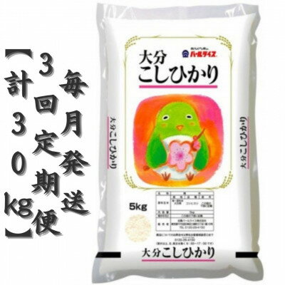 [毎月定期便]大分のお米 大分県産こしひかり5kg×2(日出町)全3回