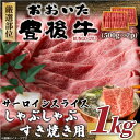 【ふるさと納税】【厳選部位】おおいた豊後牛サーロインしゃぶしゃぶすき焼き用 1kg(500g×2P)(日出町)【配送不可地域:離島】【1571707】