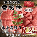 【ふるさと納税】訳あり!おおいた豊後牛赤身霜降りしゃぶしゃぶすき焼き用(肩・モモ)1.2kg(600g×2P)日出町【配送不可地域:離島】【1571731】