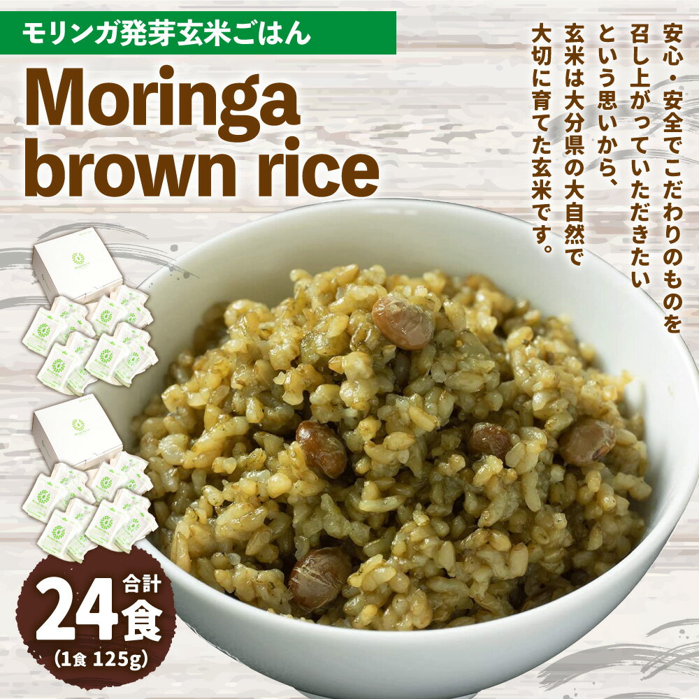 【ふるさと納税】Moringa brown rice モリンガ発芽玄米ご飯 125g×24食 玄米 酵素玄米 GABA うるち米 熟成 残留農薬ゼロ 国産 大分県 九重町 送料無料