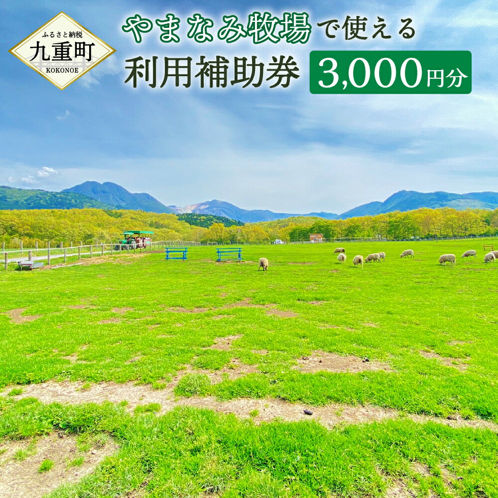 私たちは動物と大自然の恵みを活かし、訪れるすべての人たちに「おいしい」「たのしい」「癒し」を提供し「感動的で幸せなひととき」を過ごしていただけるよう魅力的な施設を目指します。 牧場内の全ての施設で使える利用補助券になっています。1000円綴りで内訳として100円2枚・300円1枚・500円1枚となっており、動物のえさ（100円）や引き馬乗馬（800円）など様々な用途で使えます。もちろん、レストランでのお食事やお買い物、温泉等にも利用できます。 施設内では様々な動物のショーなどもございます。牧羊犬が羊を追う九州初の本格的な「シープドックショー」や「牧羊犬とカモさんショー」、子羊と一緒にゴールを目指す「まきばのレース」など開催しています。くじゅうの雄大な大自然の中で動物たちとのふれあいをお楽しみください。 商品説明 名称 やまなみ牧場で使える利用補助券（3000円分） 内容 やまなみ牧場内の各施設でご利用いただけます。 【売店・カフェ・レストラン・引き馬乗馬・トラクター馬車・動物のえさ・まきばの体験館・ブルーベリー園（夏期限定）・まきばの温泉館】 ※売店については地場産品（やまなみ牧場オリジナル商品、ソフトクリーム、手作りパン、九重町でとれた野菜・フルーツ等）の購入のみにご利用いただけます。 有効期限 発行日より1年 利用不可日 12月～3月は冬季休業 注意事項 ・自動販売機、コインロッカー（まきばの温泉館に設置）にはご利用できません。 ・有効期限の過ぎたものはご利用できません。 ・現金との交換及びお釣りはご容赦ください。 ・他とのサービスは併用できません。 提供者 くじゅうやまなみ牧場 ふるさと納税 送料無料 お買い物マラソン 楽天スーパーSALE スーパーセール 買いまわり ポイント消化 ふるさと納税おすすめ 楽天 楽天ふるさと納税 おすすめ返礼品 ・寄附申込みのキャンセル、返礼品の変更・返品はできません。寄附者の都合で返礼品が届けられなかった場合、返礼品等の再送はいたしません。あらかじめご了承ください。 ・ふるさと納税よくある質問はこちら「ふるさと納税」寄付金は、下記の事業を推進する資金として活用してまいります。 寄付を希望される皆さまの想いでお選びください。 (1)九重町の自然保護・保全事業 (2)高齢者の福祉向上事業 (3)コミュニティ推進事業 (4)雇用創出事業 (5)子育て支援事業 (6)定住促進事業 (7)観光振興事業 (8)農林業振興事業 (9)使途を指定しない 特段のご希望がなければ、町政全般に活用いたします。 ■受領証明書 入金確認後、注文内容確認画面の【注文者情報】に記載の住所へ申込完了日から2週間程度で発送いたします。