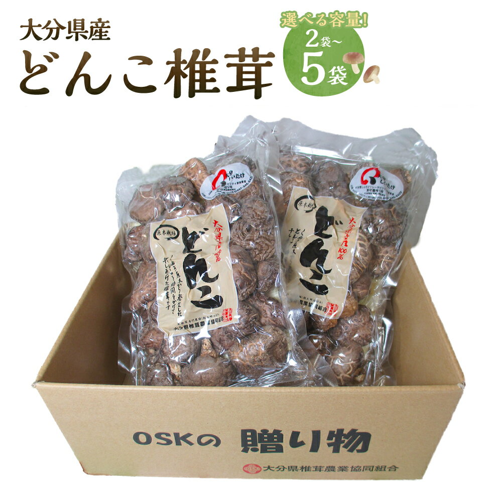 【ふるさと納税】大分県産 どんこ椎茸 1袋 100g 〈選べる〉2袋 または 5袋 椎茸 しいたけ 乾しいたけ キノコ きのこ 厚切り 春 国産 九州産 送料無料