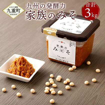 【九州の発酵力】家族のみそ 合計3kg 500g×6個セット 味噌 みそ 合わせ味噌 調味料 セット 化学調味料・保存料不使用 送料無料