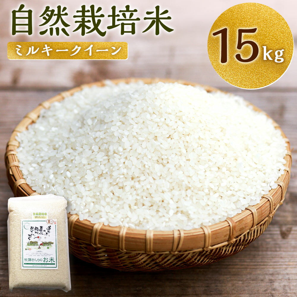 [令和5年産]さとうファームの自然栽培米 白米 15kg 5kg×3袋 ミルキークィーン 令和5年 精米 お米 ごはん 栽培期間中農薬不使用 九州 大分県産 送料無料