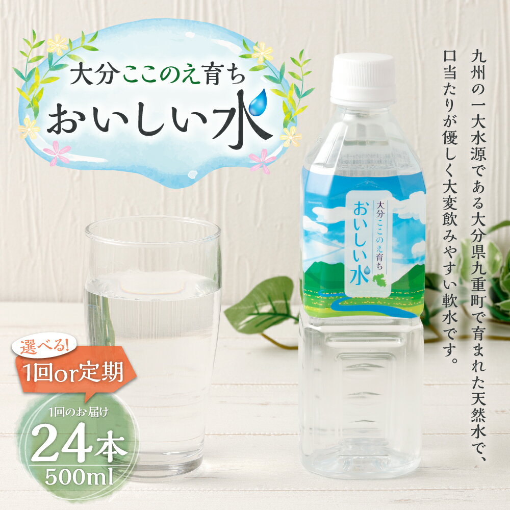 【ふるさと納税】〈発送回数選べる〉大分 ここのえ育ち おいしい 水 1回あたり 500ml×24本 （単品／定期便 3回 6回） 天然水 飲料 飲料水 ミネラルウォーター 九重町 常温 送料無料