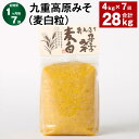 【ふるさと納税】【定期便】【1ヶ月毎7回】九重高原みそ(麦白粒) 1kg×4袋 計28kg(4kg×7回) 麦みそ 味噌 白色系 大麦 大豆 調味料 大分県産 九州 国産 大分県 九重町 送料無料