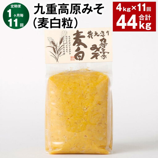 【ふるさと納税】【定期便】【1ヶ月毎11回】九重高原みそ(麦白粒) 1kg×4袋 計44kg(4kg×11回) 麦みそ 味噌 白色系 大麦 大豆 調味料 大分県産 九州 国産 大分県 九重町 送料無料 【ふるさと納税】【定期便】【1ヶ月毎11回】九重高原みそ(麦白粒) 1kg×4袋 計44kg(4kg×11回) 麦みそ 味噌 白色系 大麦 大豆 調味料 大分県産 九州 国産 大分県 九重町 送料無料