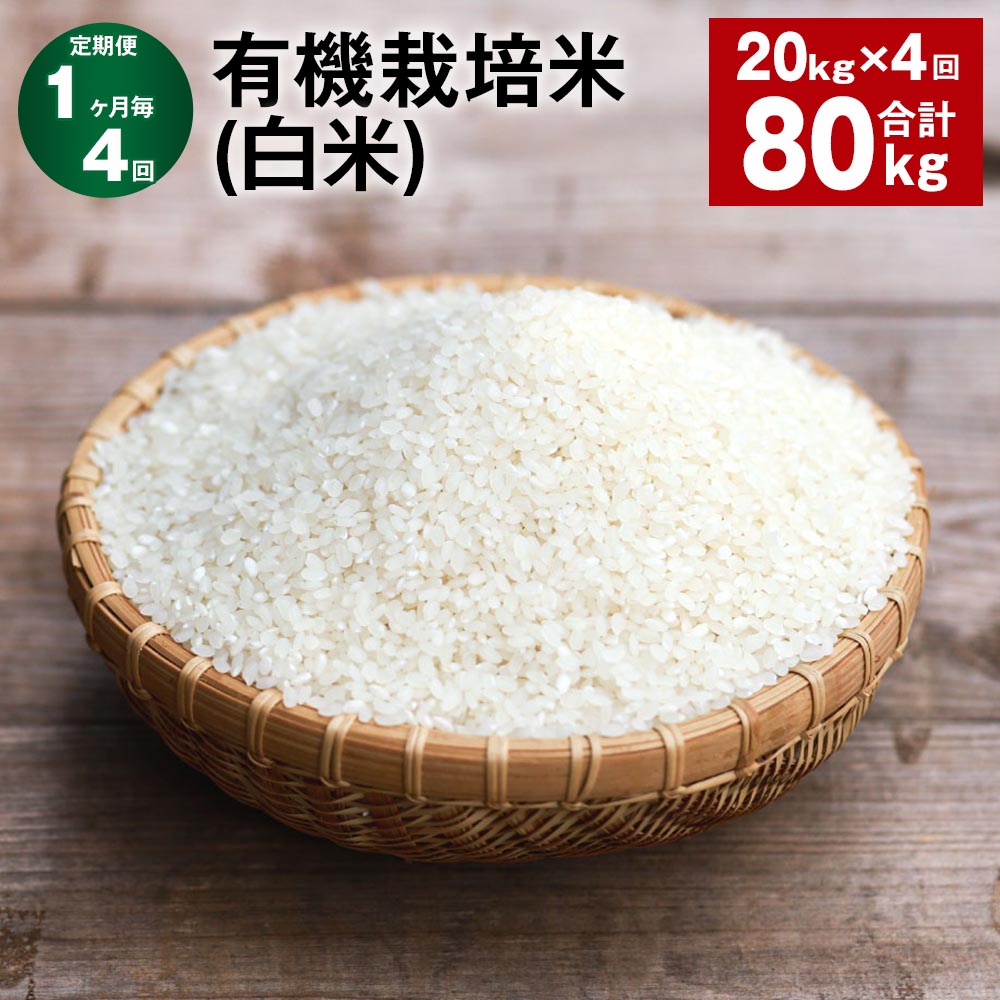 【ふるさと納税】【定期便】【1ヶ月毎4回】有機栽培米（白米）計80kg（20kg×4回）米 お米 白米 ミルキークイーン 国産 九州 大分県 九重町 送料無料