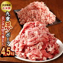 【ふるさと納税】九重夢 ポーク お米豚 ミンチ 切り落とし セット 食べ比べ 合計4.5kg 500g×9パック 九重夢ポーク SPF 切り落とし 切落し豚 豚...