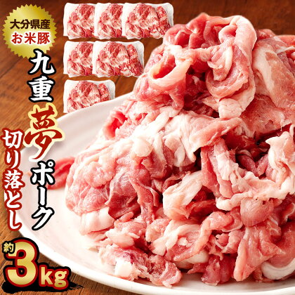 九重夢 ポーク お米豚 切り落とし 約3kg 500g×6パック 九重夢ポーク SPF豚 豚肉 小分け 真空パック お肉 切落し 国産 九州産 大分県産 九重町産 冷凍 送料無料