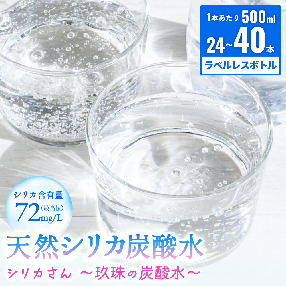 【ふるさと納税】 シリカさん〜玖珠の炭酸水〜 500ml × 24-40本 シリカ炭酸水 炭酸水 天然水 シリカ水 炭酸 炭酸水ラベルなし 炭酸水ラベルレス 送料無料 ラベルレス 炭酸水まとめ買い シリカ含有量72mg/L 24本 40本 大分県 玖珠町 ふるさと納税 8000円 10000円