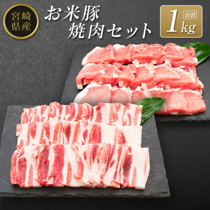 ◆宮崎県産 お米豚焼肉セット(合計1kg)