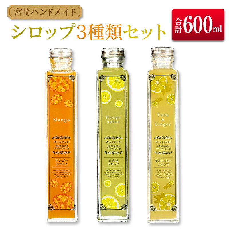 ◆宮崎ハンドメイドシロップ 3種類セット(合計600ml)